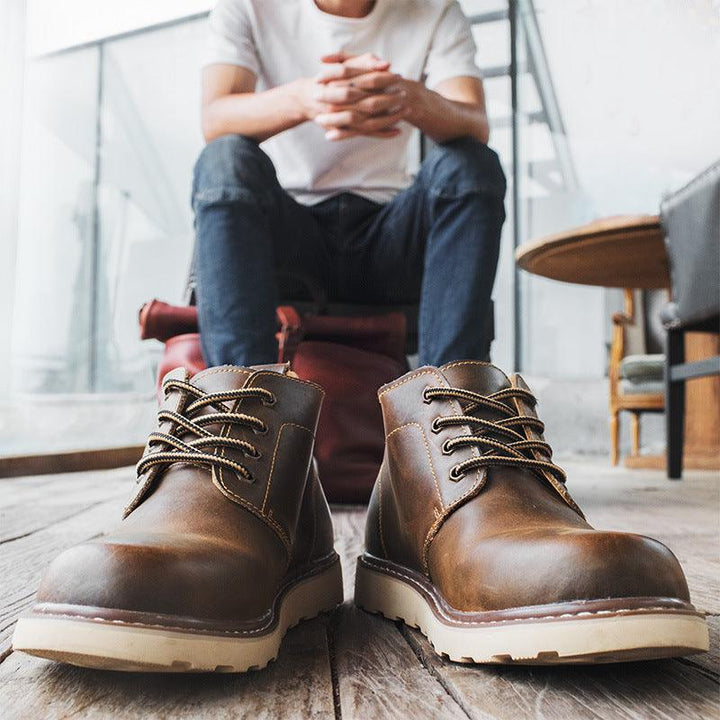 Men's Middle Top Working Wear Retro Desert Boots - Mamofa Global Store