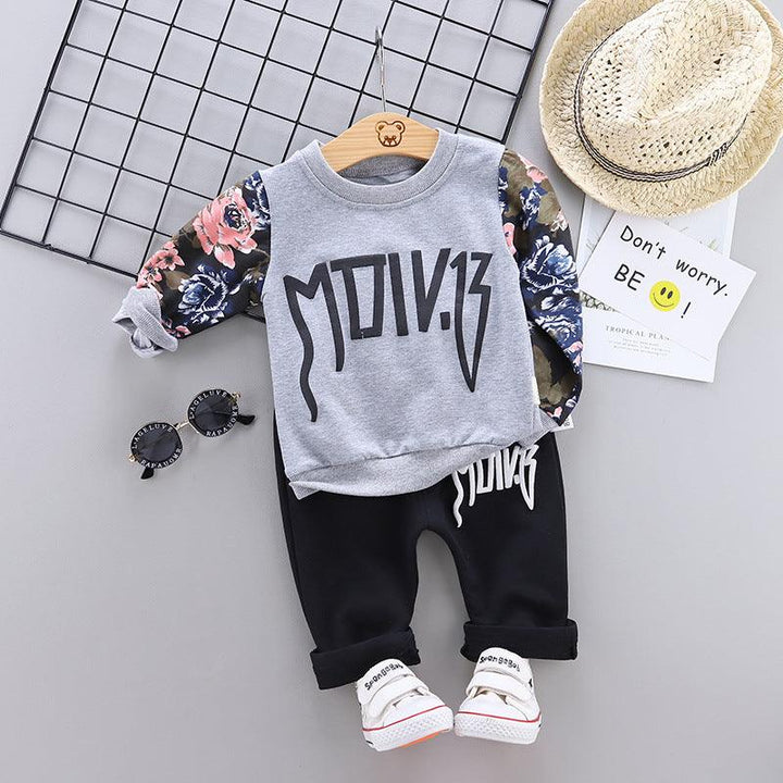 Round Neck Long-sleeved Sweater And Trousers Two-piece Children's Suit - Mamofa Global Store