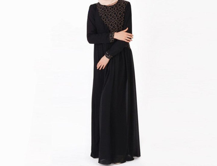 ABAYA Dubai Travel Long Sleeve Chiffon Dress - Mamofa Global Store