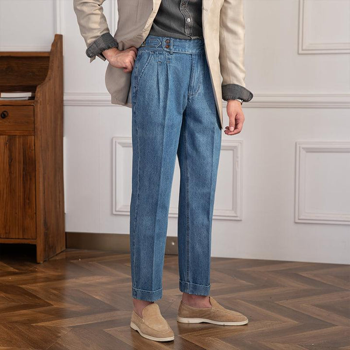 Vintage High-waisted Straight Leg Jeans For Men - Mamofa Global Store