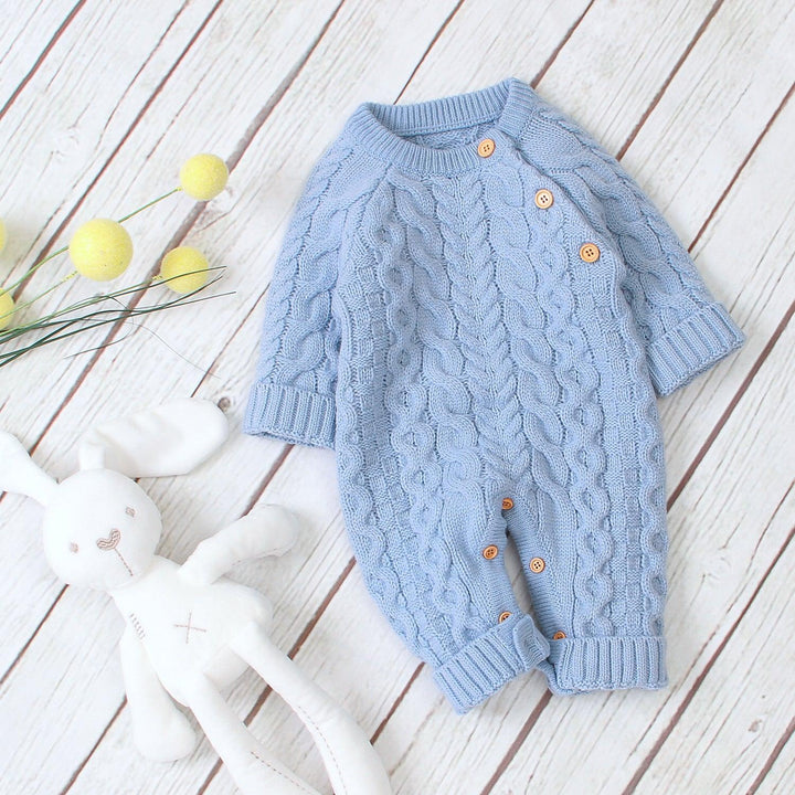 Knitted solid color baby jumpsuit - Mamofa Global Store