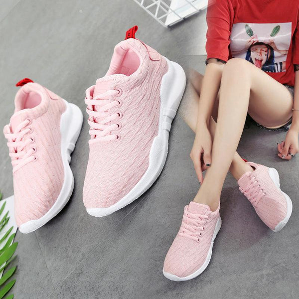 Korean Style Breathable Knitted Sneakers For Women - Mamofa Global Store