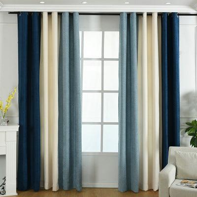 Factory direct stitching simple solid chenille curtain high shading curtain finished living room bedroom curtains - Mamofa Global Store