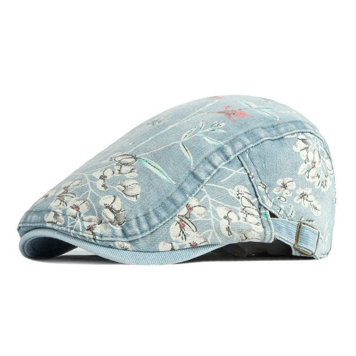 Denim Hat Advance Hats Flower Printed All-matching Peaked Cap - Mamofa Global Store