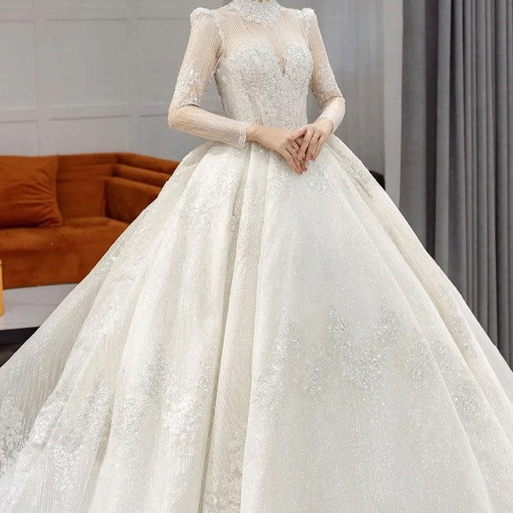 Long Sleeve French Vintage Light Wedding Dress Bride - Mamofa Global Store