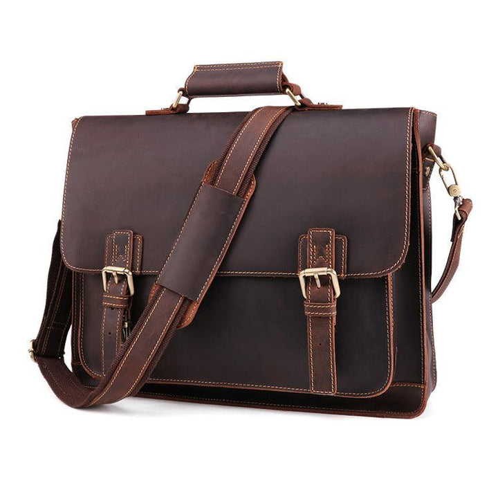 Genuine Leather Men's Business Briefcase - Mamofa Global Store