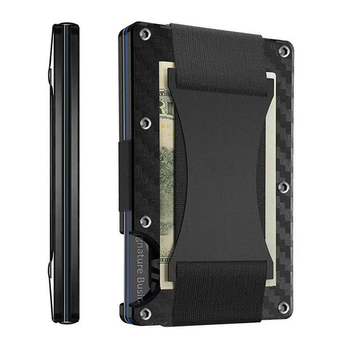 Metal Card Wrapped Carbon Fiber Wallet RFID Anti-theft Brush - Mamofa Global Store