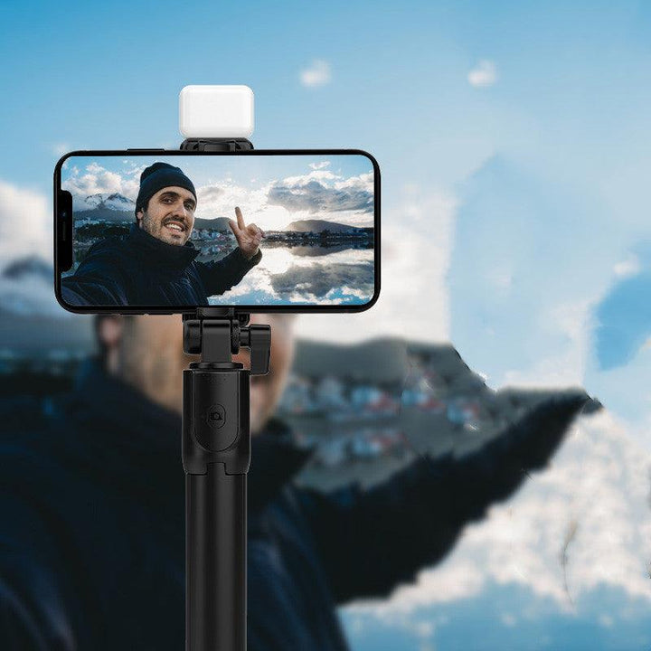 Compatible with Apple, Bluetooth Fill Light Selfie Stick Outdoor Live Broadcast Integrated Tripod Phone Holder - Mamofa Global Store