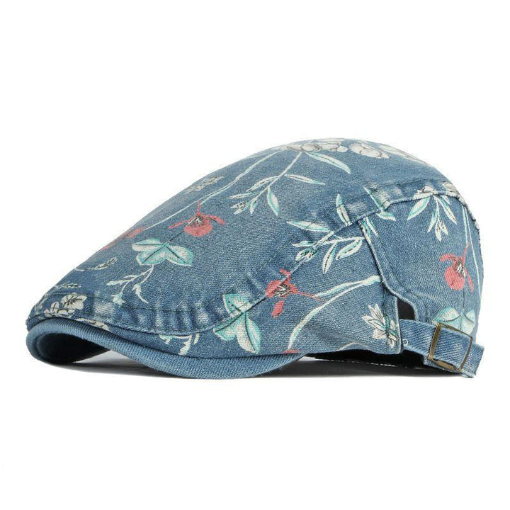 Denim Hat Advance Hats Flower Printed All-matching Peaked Cap - Mamofa Global Store