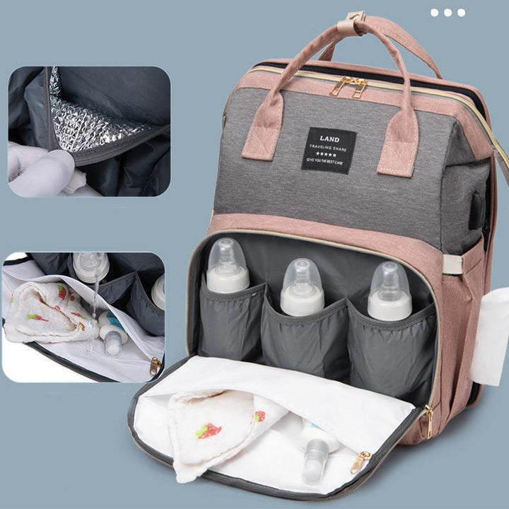 New Mummy Baby Crib Backpack Large Capacity Out Milk Insulated Bag Women - Mamofa Global Store