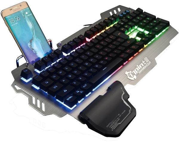 Super cool metal keyboard wire mixed light mechanical game keyboard - Mamofa Global Store