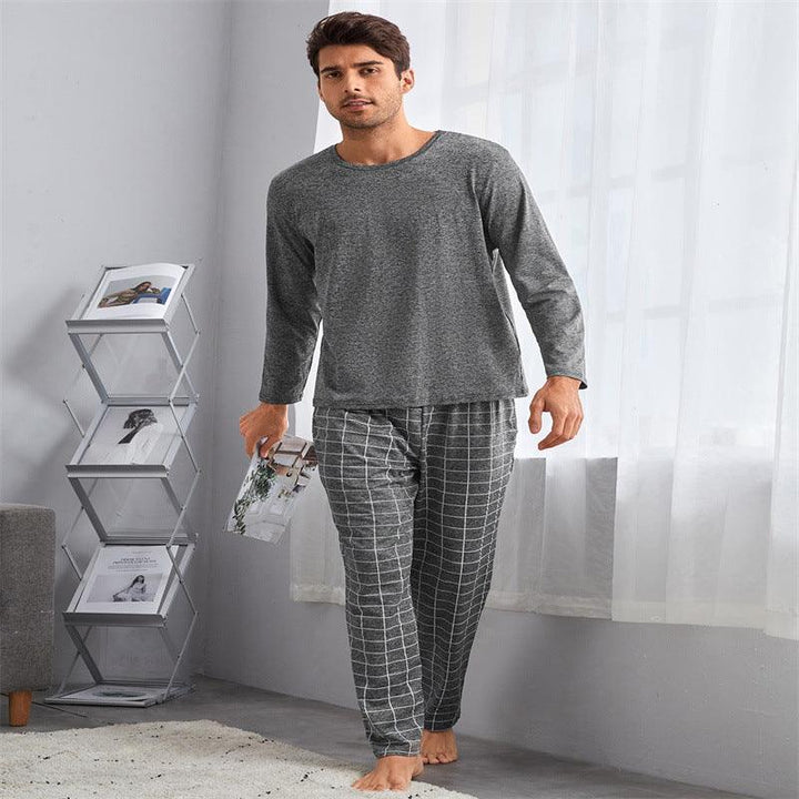 Thin Section Plaid Loungewear Outer Pants Men's Suit - Mamofa Global Store