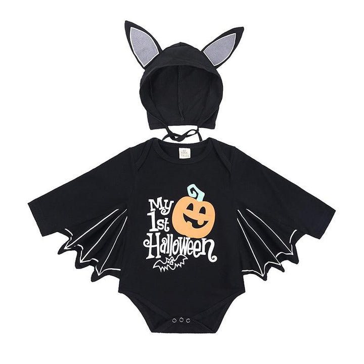 New Baby Halloween Long-sleeved Jumpsuit Pumpkin Letter Halloween Baby Jumpsuits Triangle Rompers - Mamofa Global Store