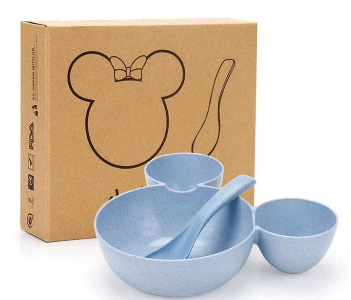 Wheat Straw, Children's Bowl, Cartoon, Wheat Chopsticks, Fork Spoon, Fruit Dish, Mickey's Bowl, Lovely Gift Set - Mamofa Global Store