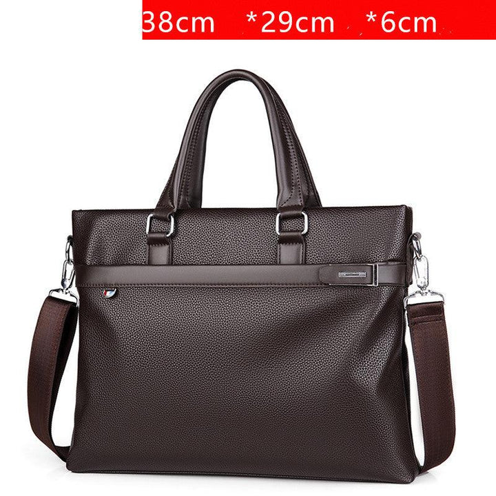 Large Capacity Business Handbag Men's Soft Leather Briefcase - Mamofa Global Store