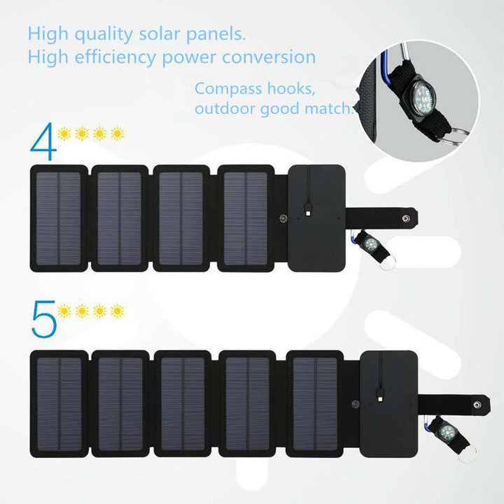 Outdoor Folding Solar Panel Charger Portable 5V 2.1A USB Output Devices Camp Hiking Backpack Travel Power Supply For Smartphones - Mamofa Global Store