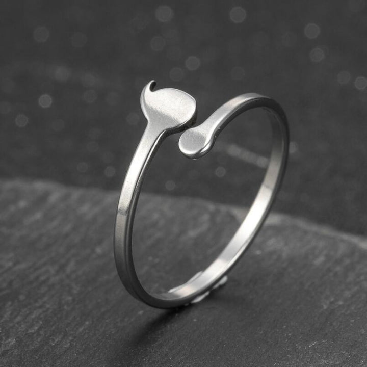 Small Water Drop Open Ring Stainless Steel Simple Comma - Mamofa Global Store