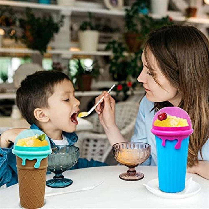 500ml Large Capacity Slushy Cup Summer Squeeze Homemade Juice Water Bottle Quick-Frozen Smoothie Sand Cup Pinch Fast Cooling Magic Ice Cream Slushy Maker Beker Kitchen Gadgets - Mamofa Global Store