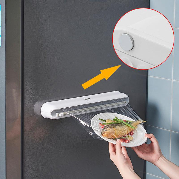 Cling Film Suction Cup Wall-mounted Box Kitchen Adjustable Storage Cutter - Mamofa Global Store