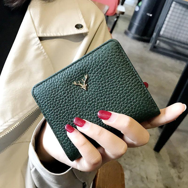 Leather Small Folding Women's Short Ultra-thin Mini Coin Purse Korean Fashion Wallet - Mamofa Global Store