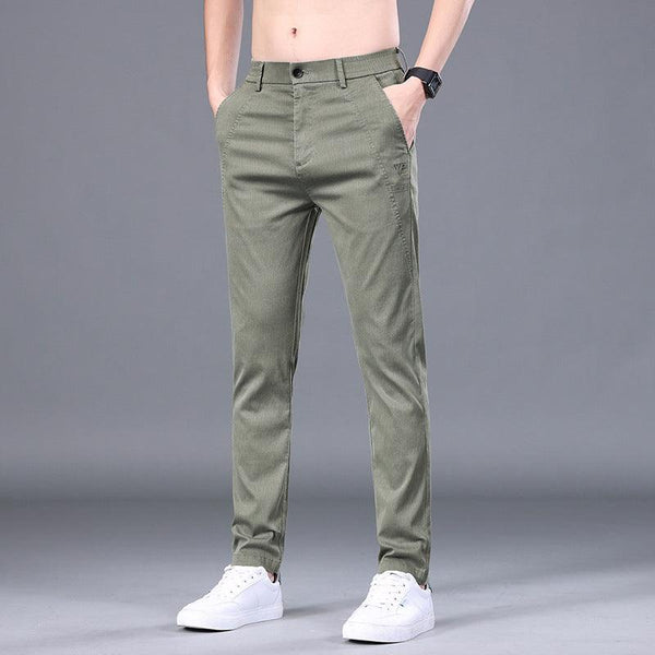 Men's Tencel Straight Trousers Slim Fit Skinny Pants - Mamofa Global Store