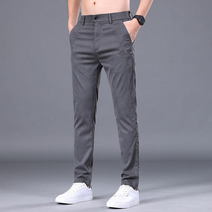 Men's Tencel Straight Trousers Slim Fit Skinny Pants - Mamofa Global Store