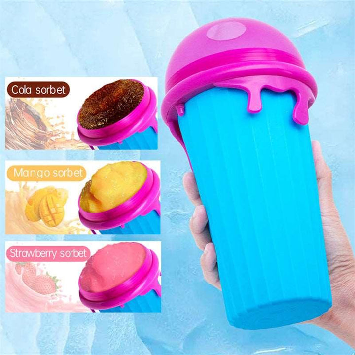 500ml Large Capacity Slushy Cup Summer Squeeze Homemade Juice Water Bottle Quick-Frozen Smoothie Sand Cup Pinch Fast Cooling Magic Ice Cream Slushy Maker Beker Kitchen Gadgets - Mamofa Global Store