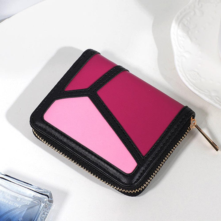 Color Contrast Patchwork Women's Wallet Single Zipper Retro Wallet - Mamofa Global Store