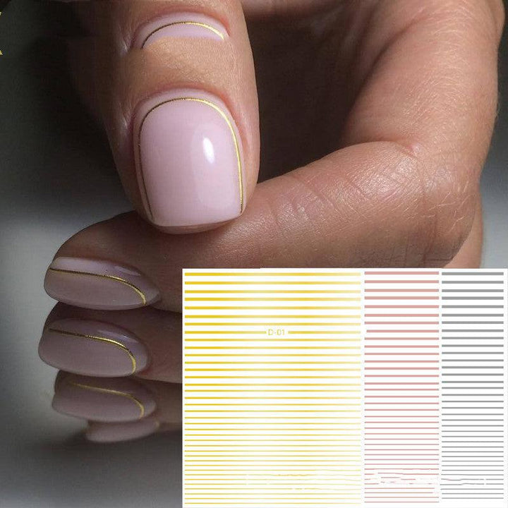 Nail art fluorescent line adhesive stickers - Mamofa Global Store