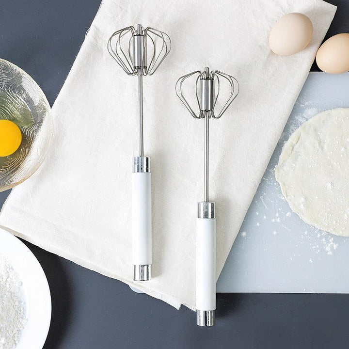 Semi-automatic Stainless Steel Egg Beater Whisk Hand Pressure Rotating Manual Mixer Egg Tools Cream Stirrer Kitchen Accessories - Mamofa Global Store