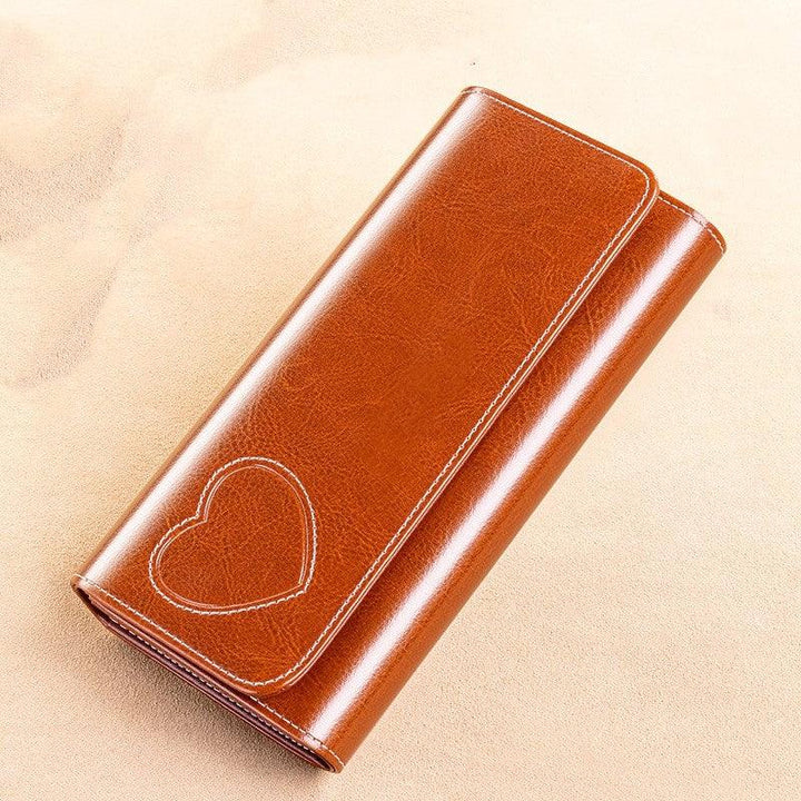 Women's Long Genuine Leather Large Capacity Wallet - Mamofa Global Store