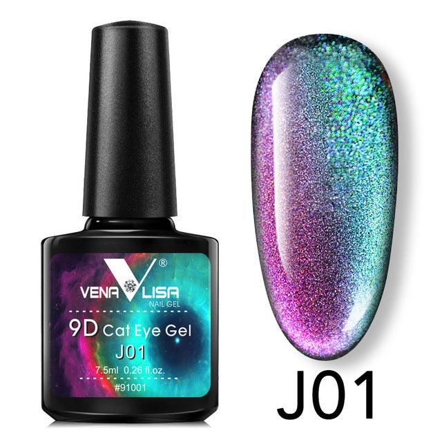 Venalisa 9D Gel Varnish Cat Eye Magic Chameleon Gel Varnish Nail Manicure Galaxy Starry Magnetic Multicolor 5ml Nail Gel Polish - Mamofa Global Store