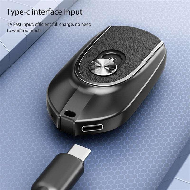 2 In 1 Mini Keychain Power Bank Keyring Hanging Buckle 2 Output Interfaces 5V 1200MAH Backup Power Bank Retractable Plug Waterproof Phone Charging Accessories - Mamofa Global Store