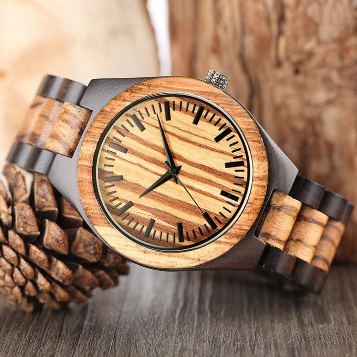 Men's And Women's Large Dial Wood Quartz Watch - Mamofa Global Store