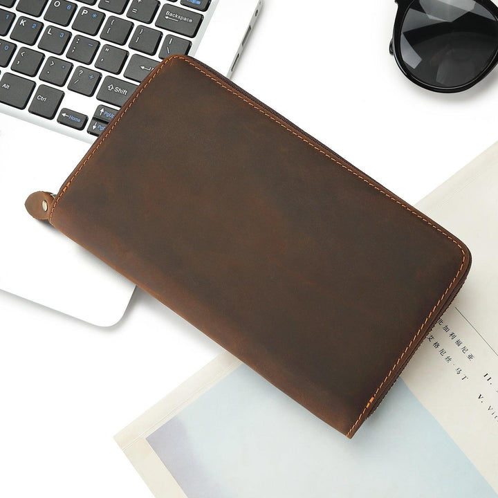 Cowhide Grab Bag With Large Capacity Retro And Simple Men's Long Style - Mamofa Global Store