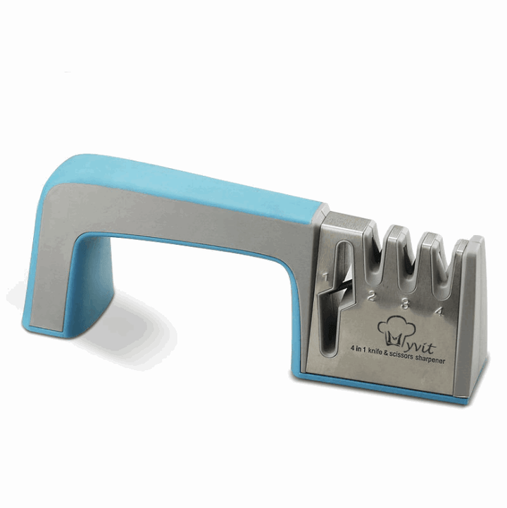 A Four-in-one Family Uses A Sharpener To Sharpen A Kitchen Knife - Mamofa Global Store