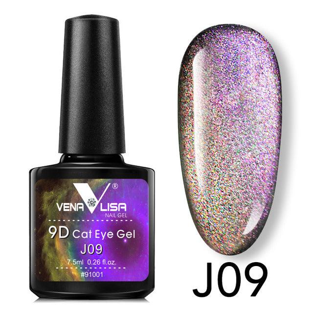 Venalisa 9D Gel Varnish Cat Eye Magic Chameleon Gel Varnish Nail Manicure Galaxy Starry Magnetic Multicolor 5ml Nail Gel Polish - Mamofa Global Store