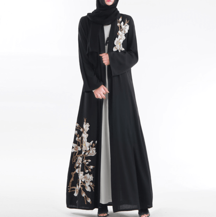 Embroidered Cardigan Dubai Dress - Mamofa Global Store