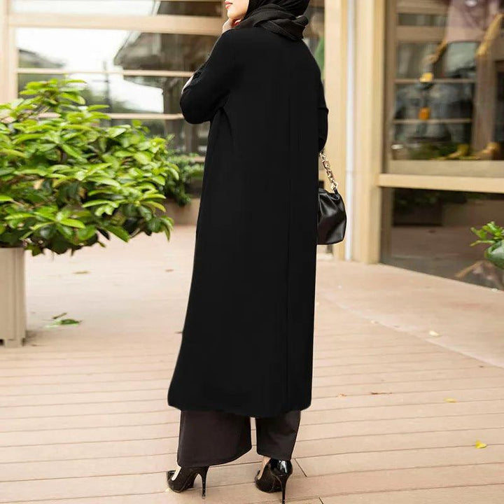 New Muslim Robe Pure Color Split Dress - Mamofa Global Store