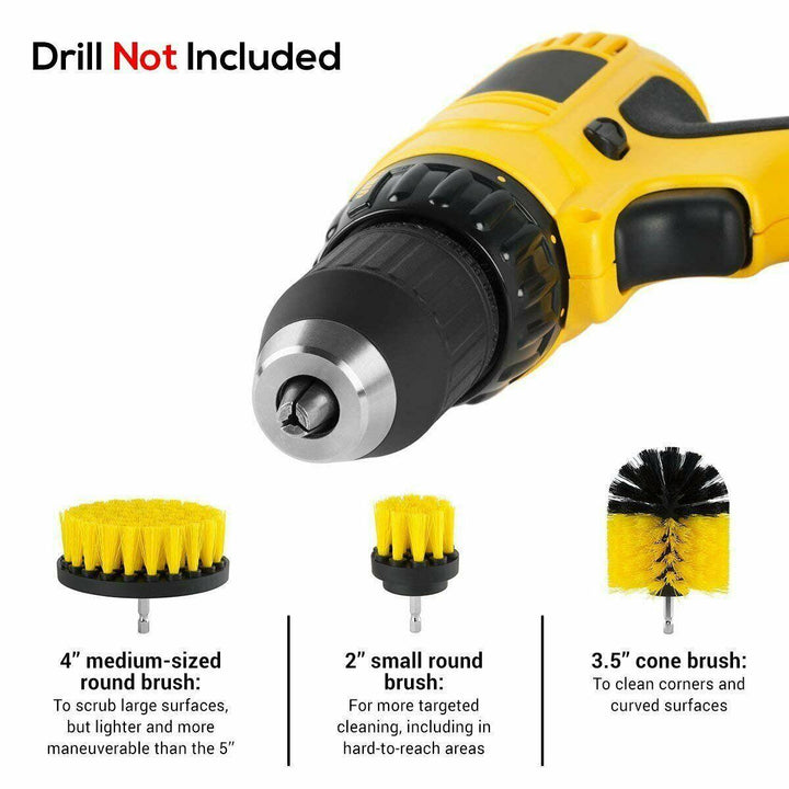 Drill Brush Set Power Scrubber Brushes for Car Wash Cleaning Carpet Tile Grout - Mamofa Global Store