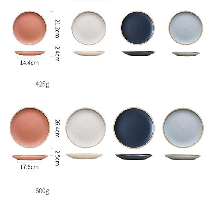 Pure color matte ceramic plate - Mamofa Global Store