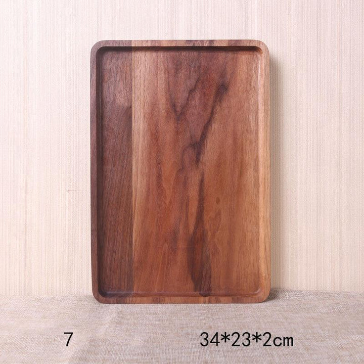 Japanese Style Wooden Black Walnut Rectangular Dinner Plate - Mamofa Global Store