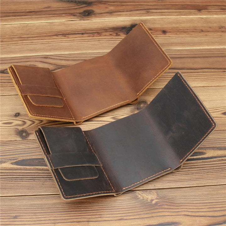 Men's Retro Crazy Horse Leather Wallet - Mamofa Global Store