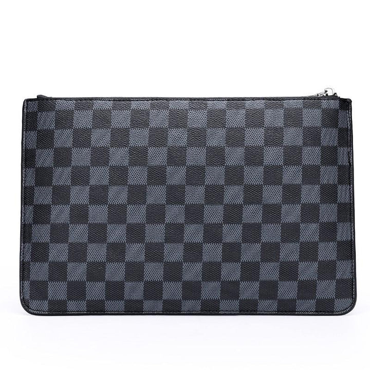 Men's Soft Pu Plaid Business Casual Clutch - Mamofa Global Store