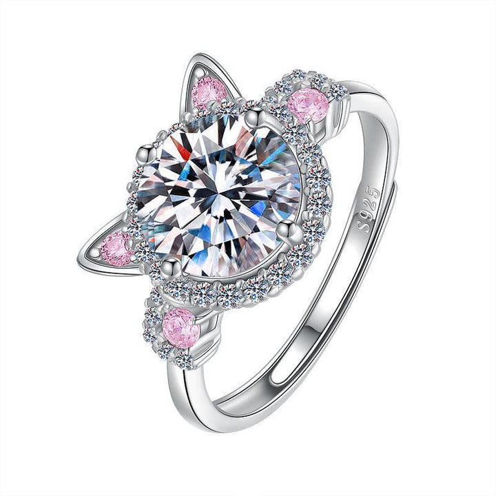 Women's Cute Kitten Open Ring - Mamofa Global Store