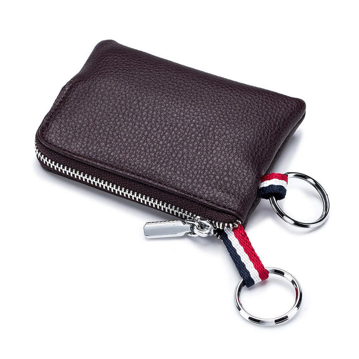 Men's Coin Purse European And American Leather Mini Wallet Soft Leather Zip Coin Driving License Key Case Card Holder Ultra-thin - Mamofa Global Store