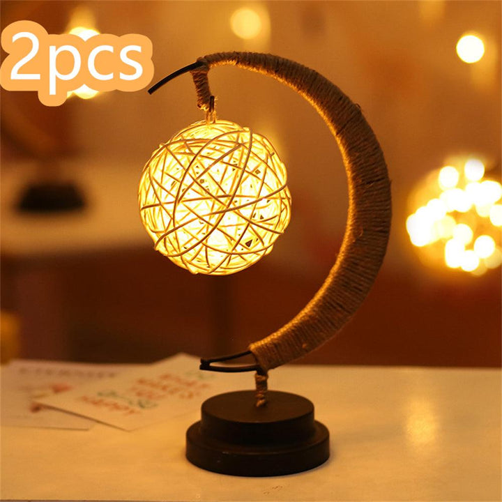 Led Moon Light Wrought Iron Ornament Light Star Shape Copper Wire Light Decorative Light USB Battery - Mamofa Global Store