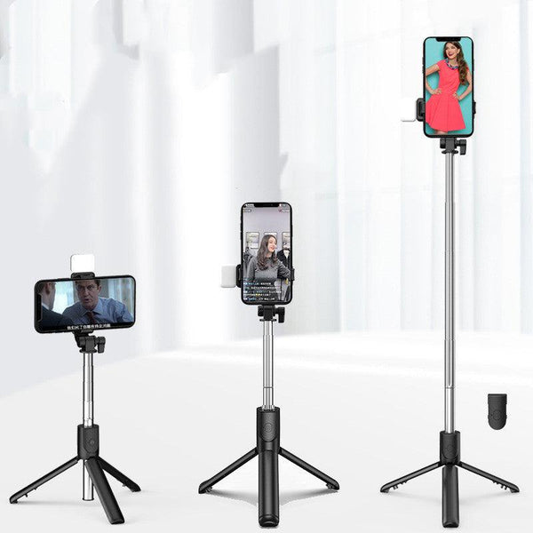 Compatible with Apple, Bluetooth Fill Light Selfie Stick Outdoor Live Broadcast Integrated Tripod Phone Holder - Mamofa Global Store