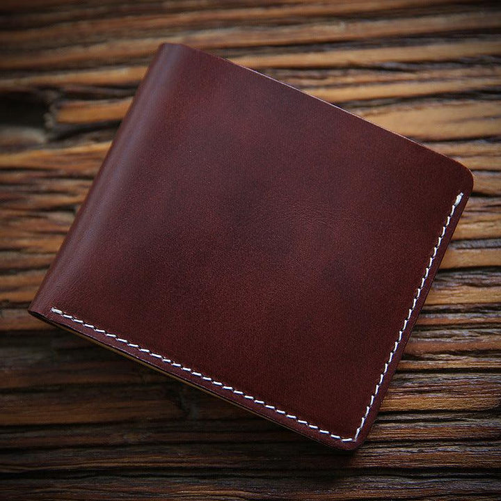 Men's Fashion Handmade Vintage First Layer Cowhide Short Money Clip - Mamofa Global Store