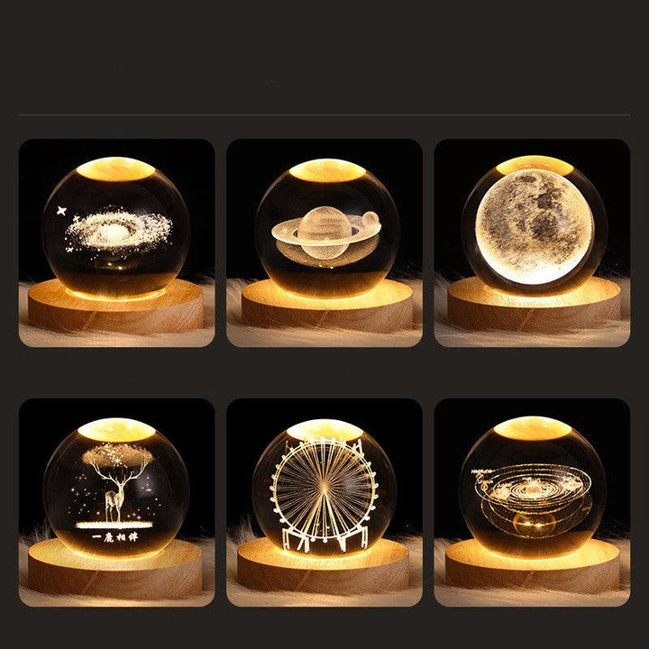 Starry Sky and Planets Crystal Ball Night Lamp - Mamofa Global Store